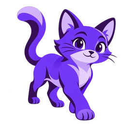 Chat violet en promenade